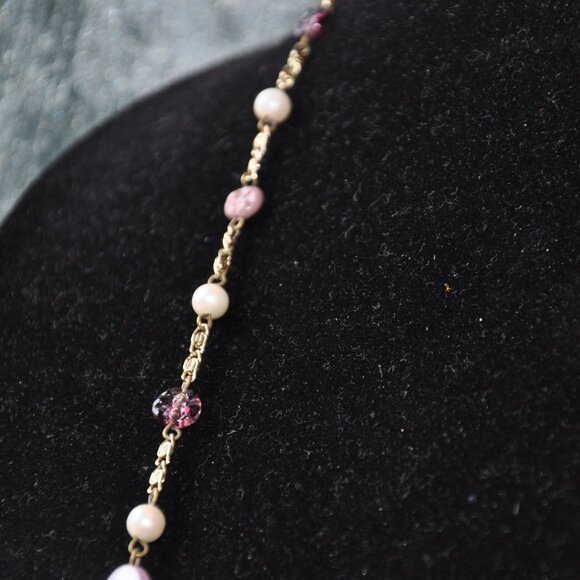 RARE Vintage DE WAN ITALY Necklace Gold Tone Signed Single Stand 37" - Picture 8 of 15